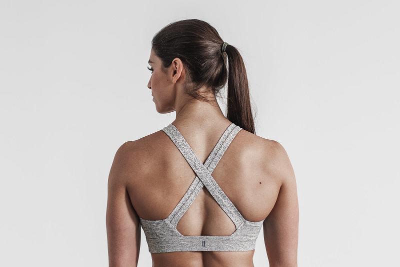 Grey Nobull Pace Sports Bra (PLUSH Heather) Women's Sports Bra | CA N2235W